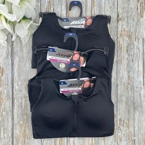 Women's High Support Zip Front Sports Bra 3-Pack Size XS